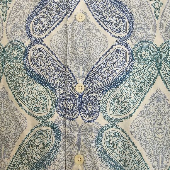 Men's J. Ferrar Floral Paisley Print Long Sleeve Button Down Dress Shirt Size M - Picture 2 of 9